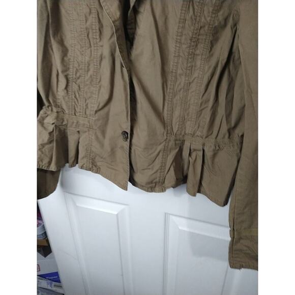 Wallis Woman 20 Blazer Casual Boho Lage look Pleated Brown Two Button - Picture 4 of 10